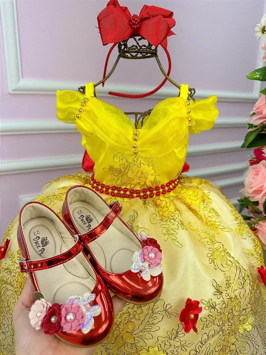 Vestido princesa festa princesa amarela, foto 8