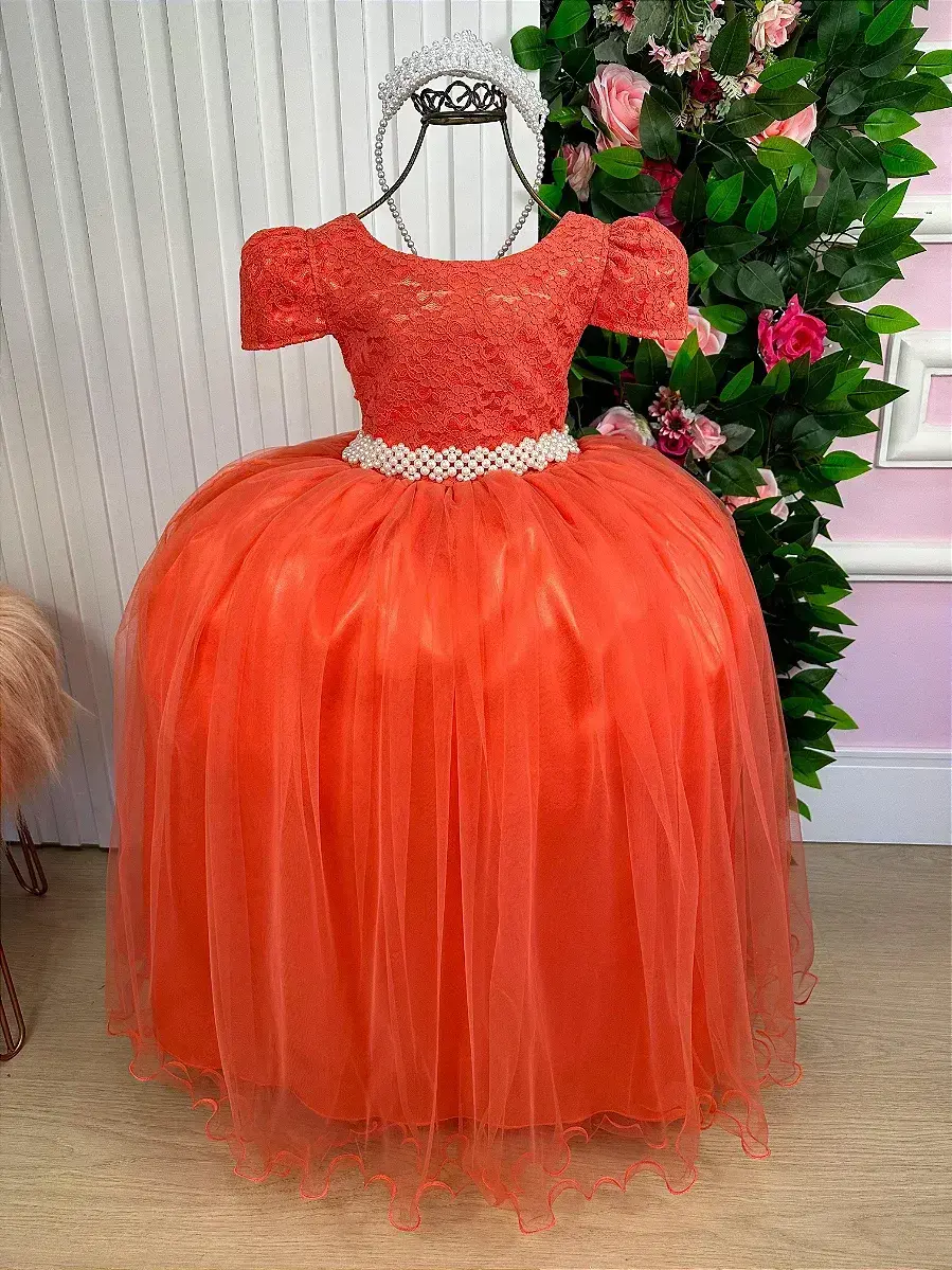 Vestido longo laura peito rendado terracota, foto 2