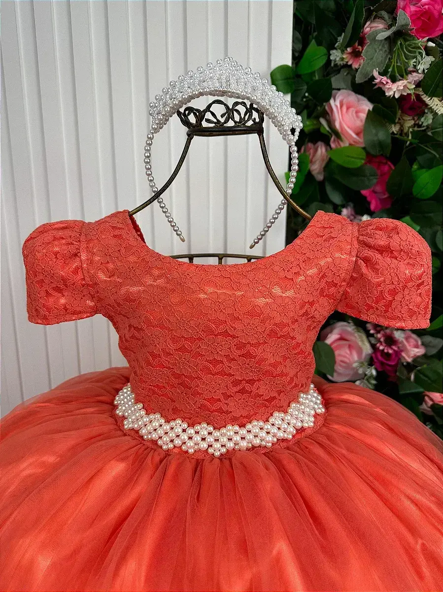 Vestido longo laura peito rendado terracota, foto 4