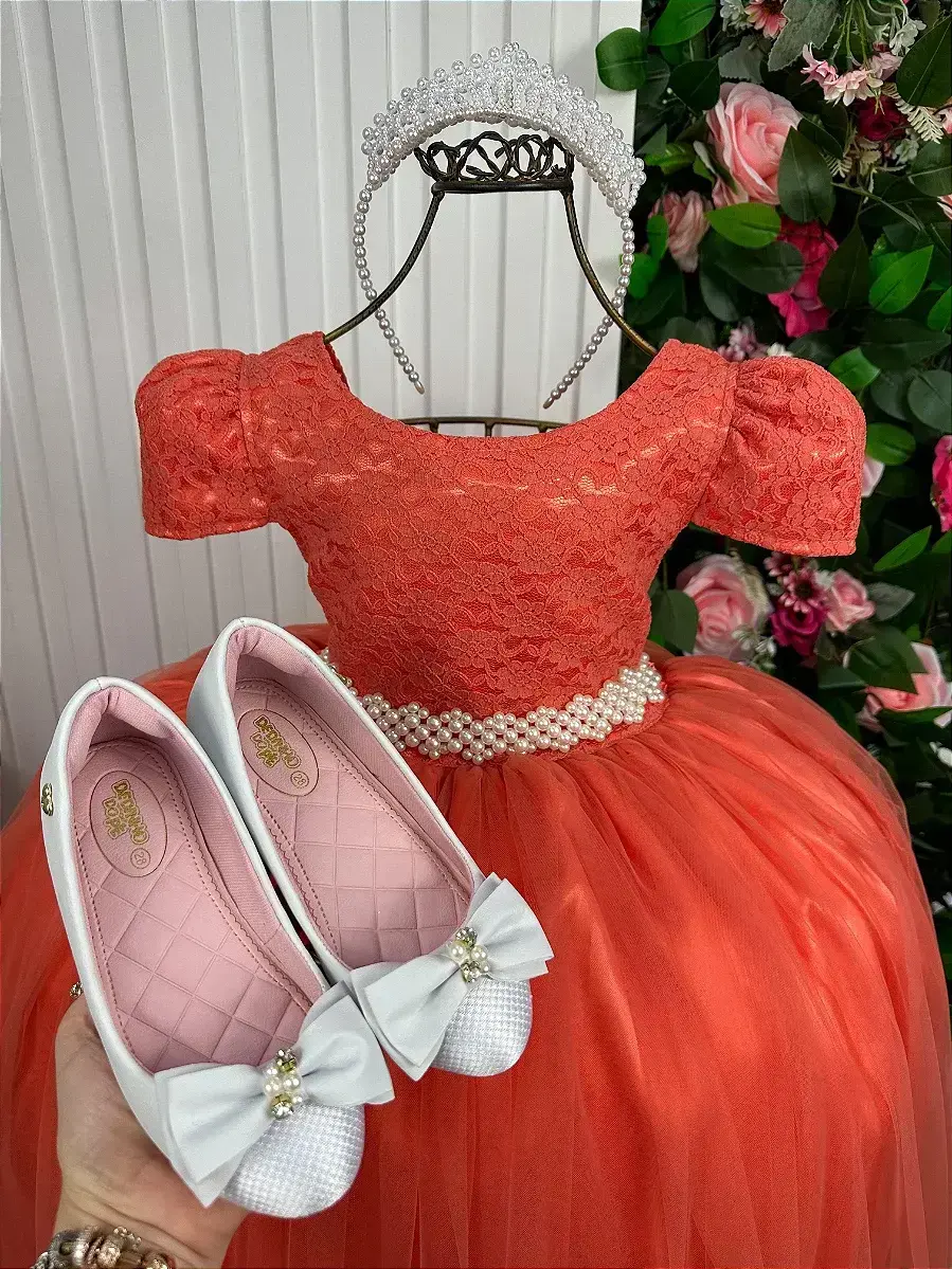 Vestido longo laura peito rendado terracota, foto 5