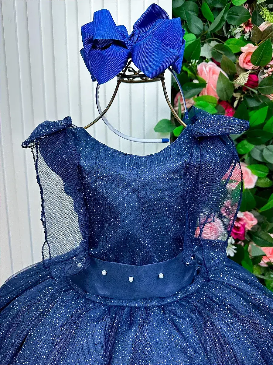 Vestido longo mel azul petróleo, foto 3