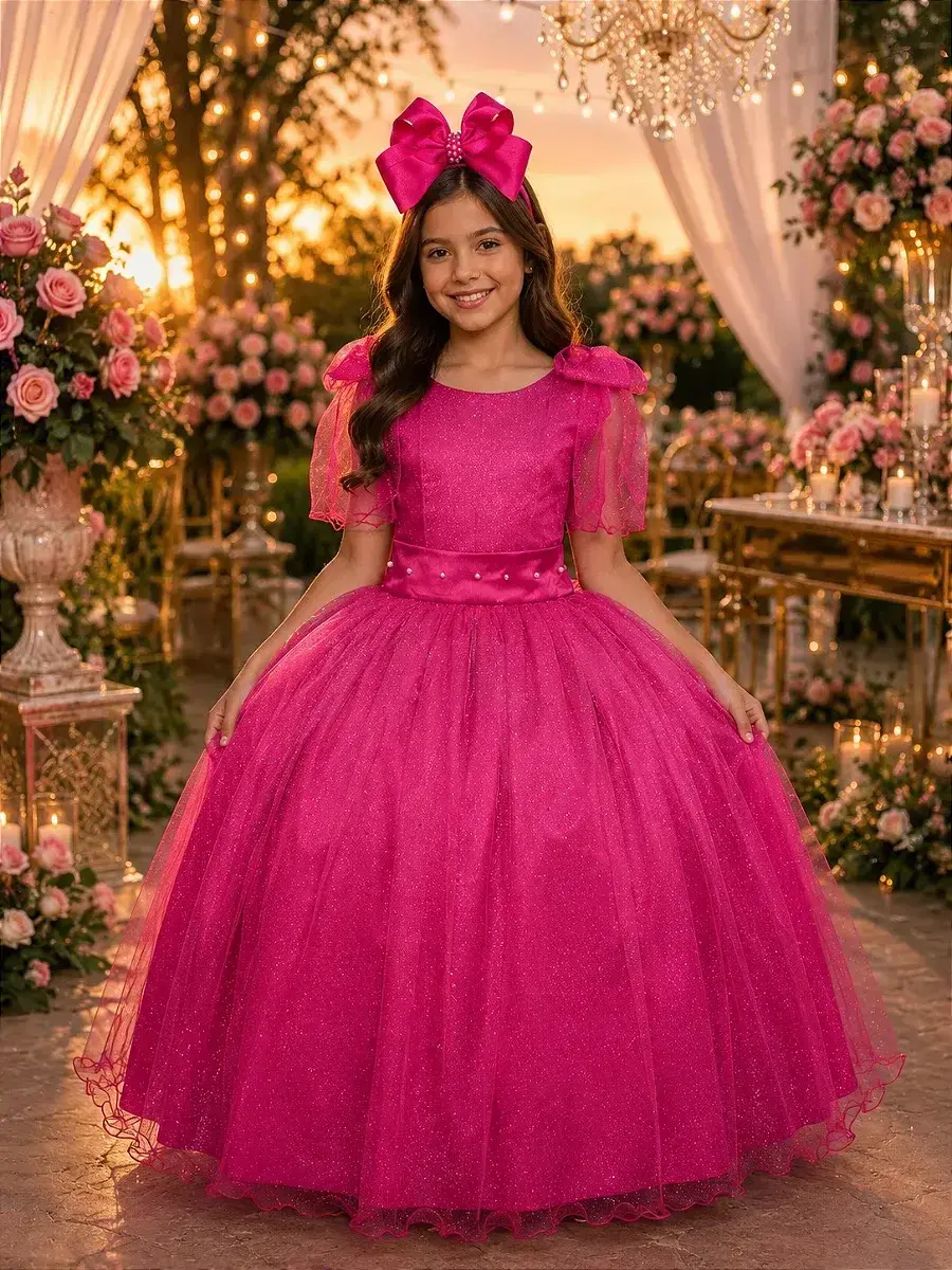 Vestido longo mel pink