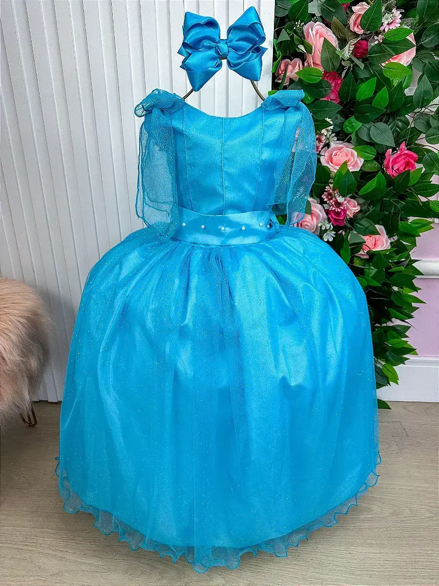 Vestido longo mel azul tiffany, foto 2