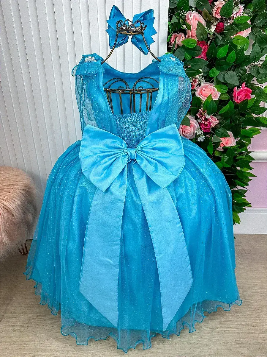 Vestido longo mel azul tiffany, foto 5