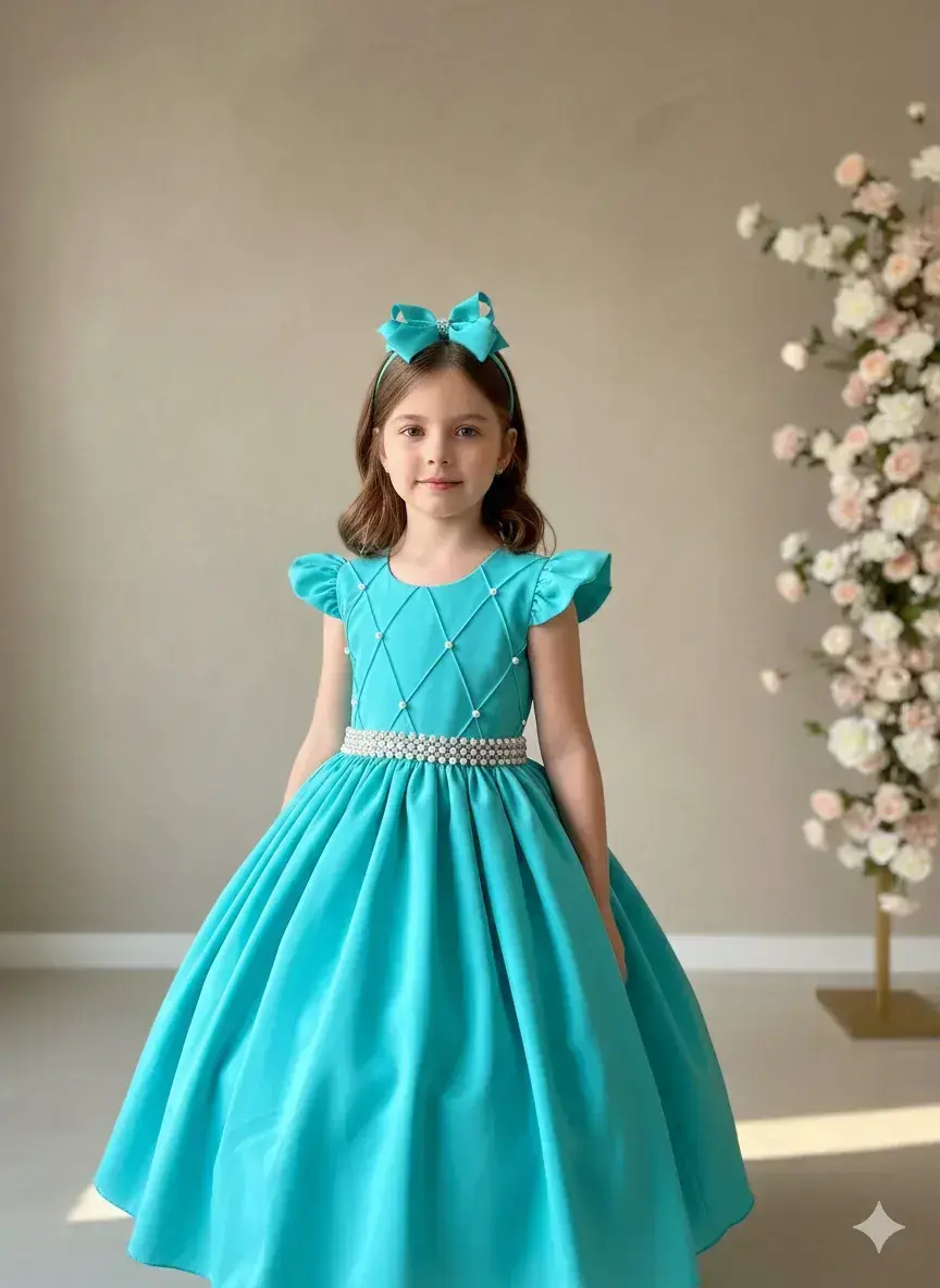 Vestido ariane longo verde tifanny