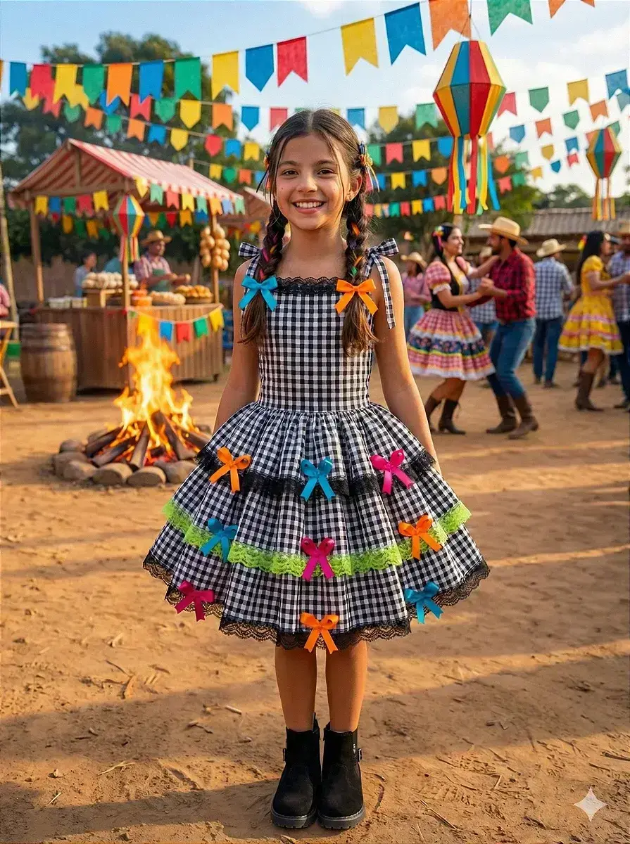 Vestido festa arraia do chamego preto