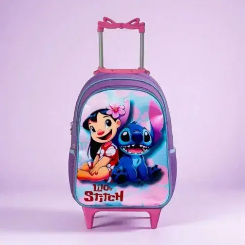 Mochila rodinhas Lilo e Stitch estojo de brinde, foto 4