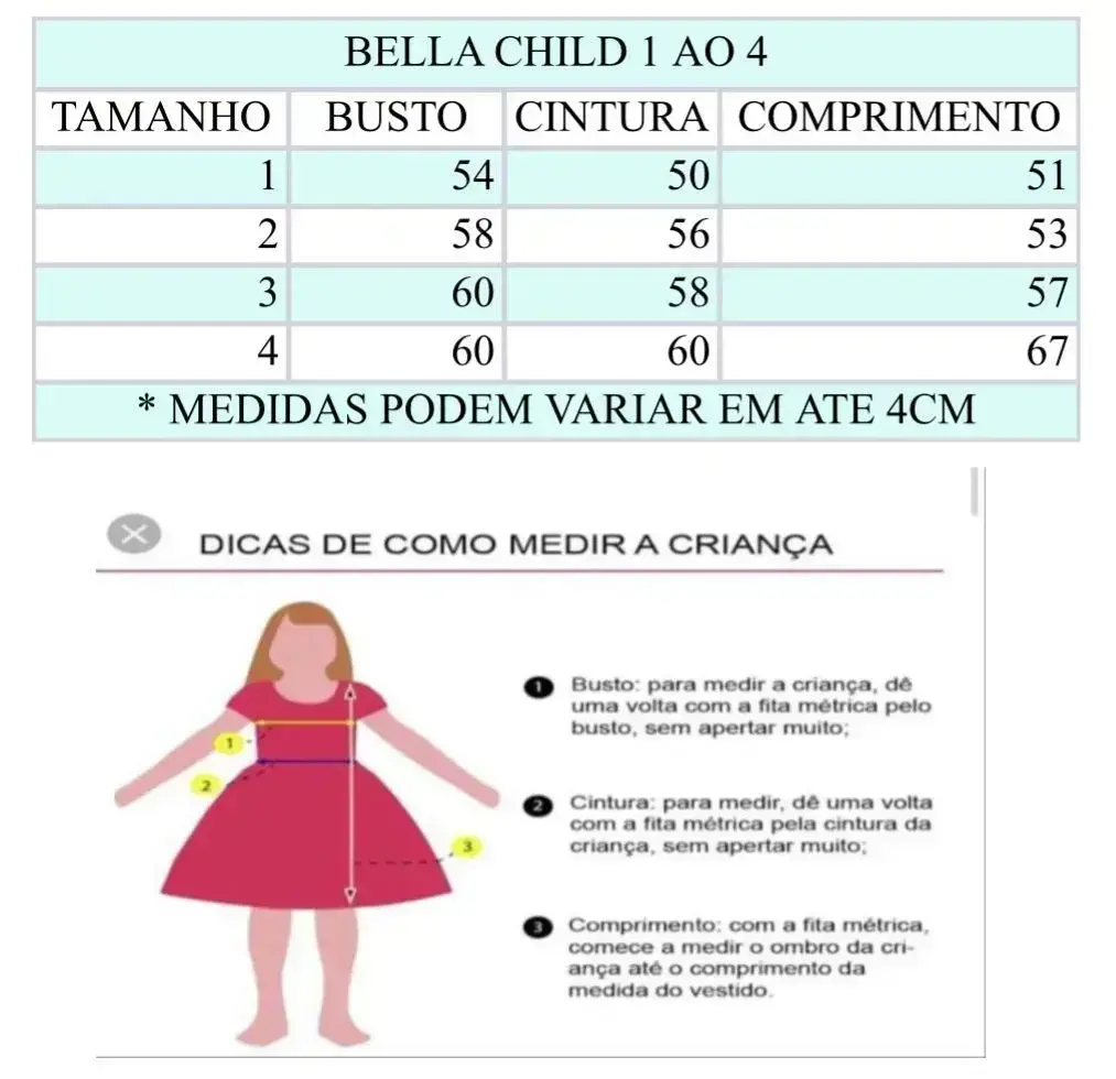 Guia de tamanhos