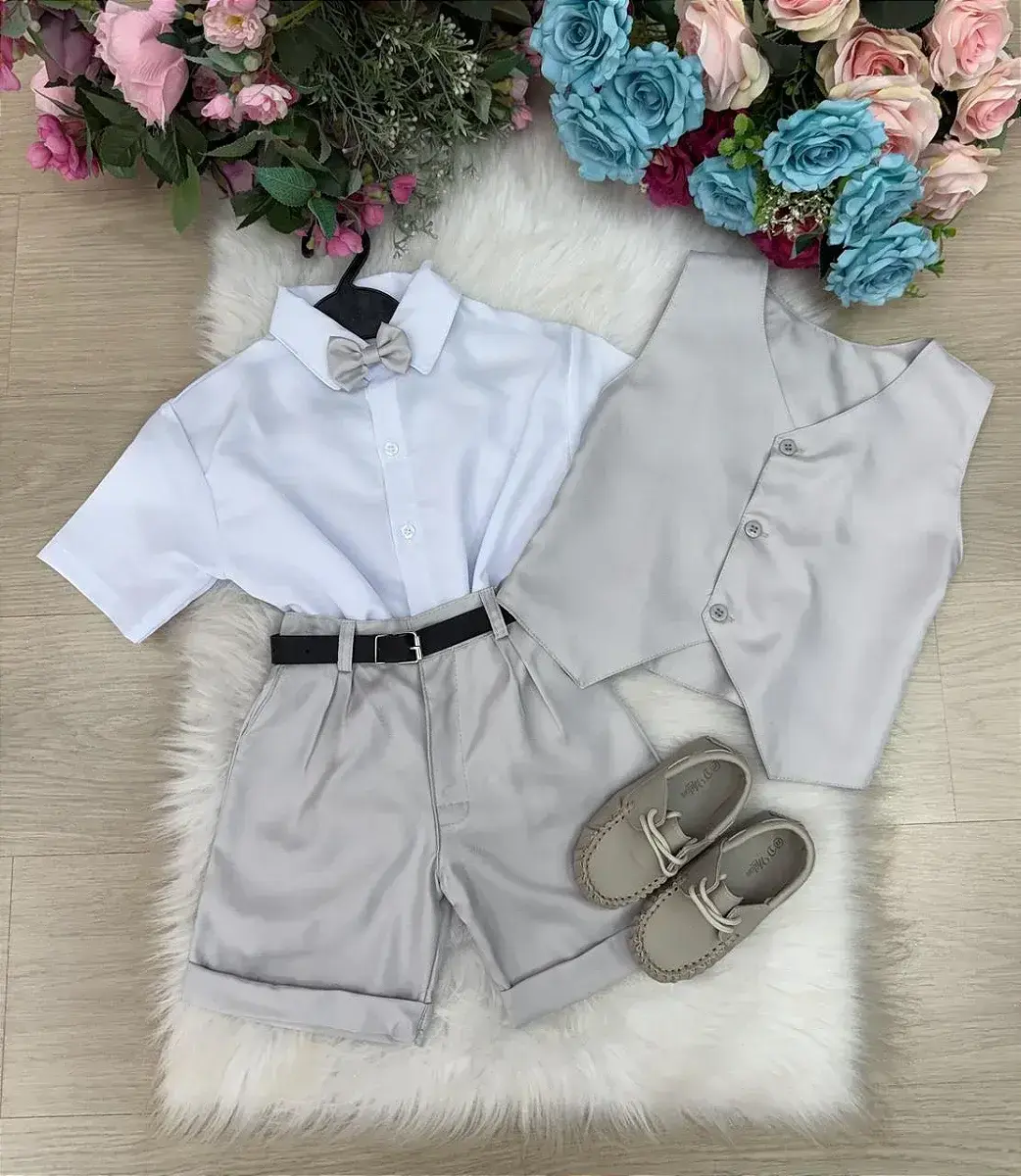 Conjunto social leandro colete cinza claro, foto 2