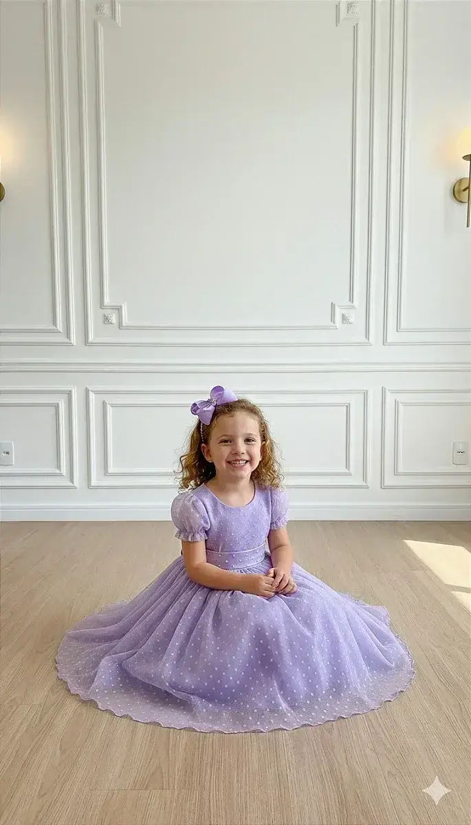 Vestido lilás bolinhas, foto 3