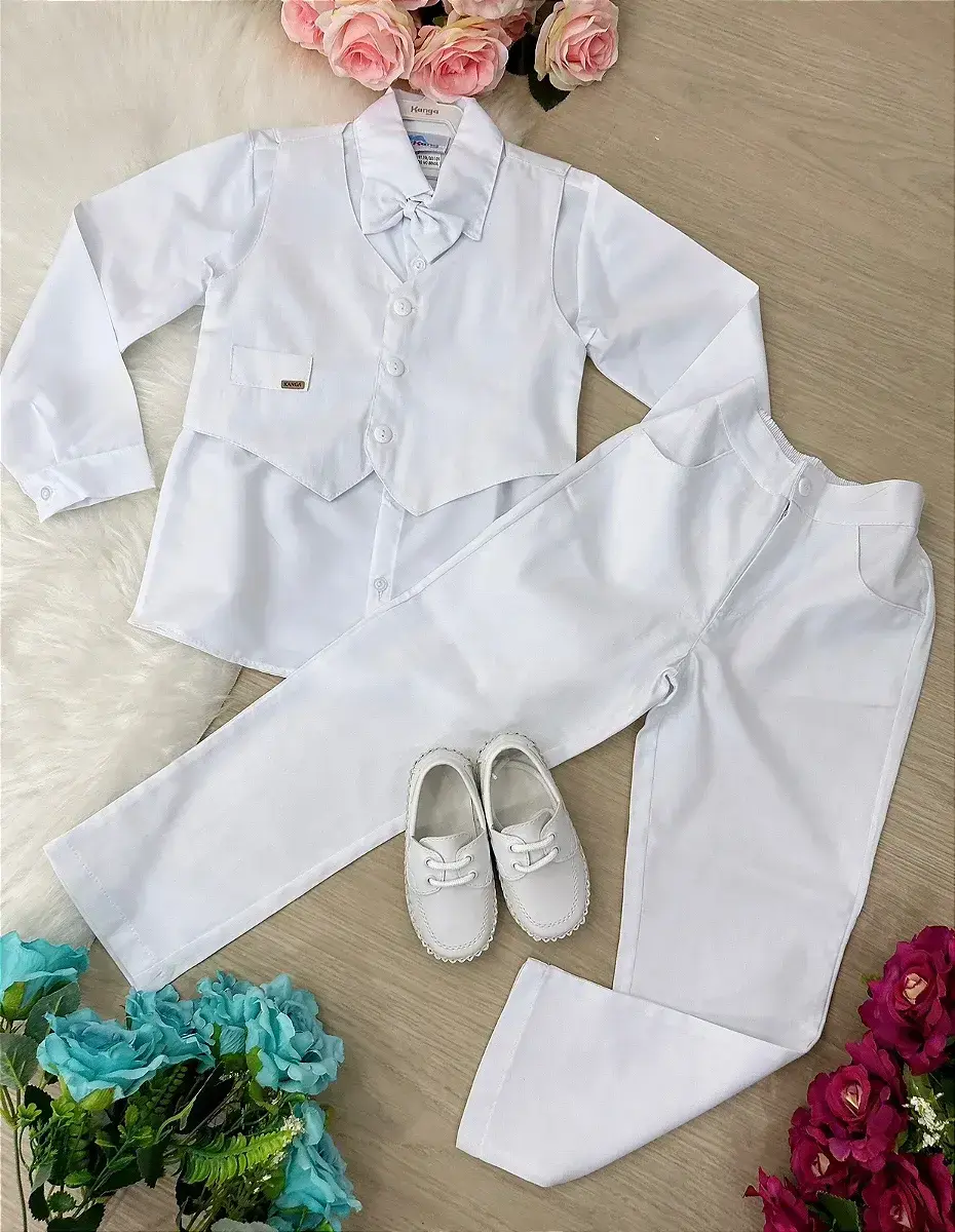 Conjunto danilo social branco colete