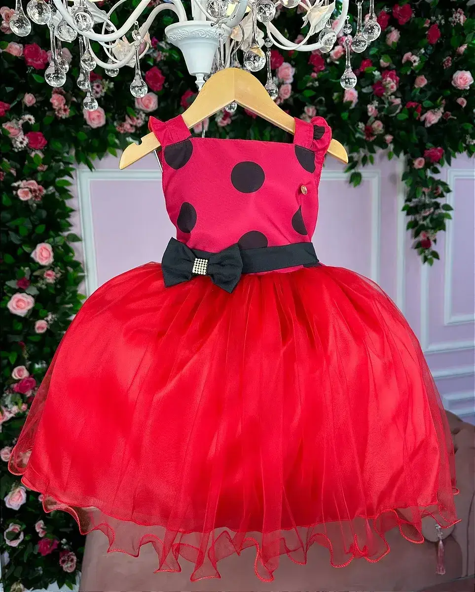 Vestido Minnie vermelha bolinhas poa, foto 3