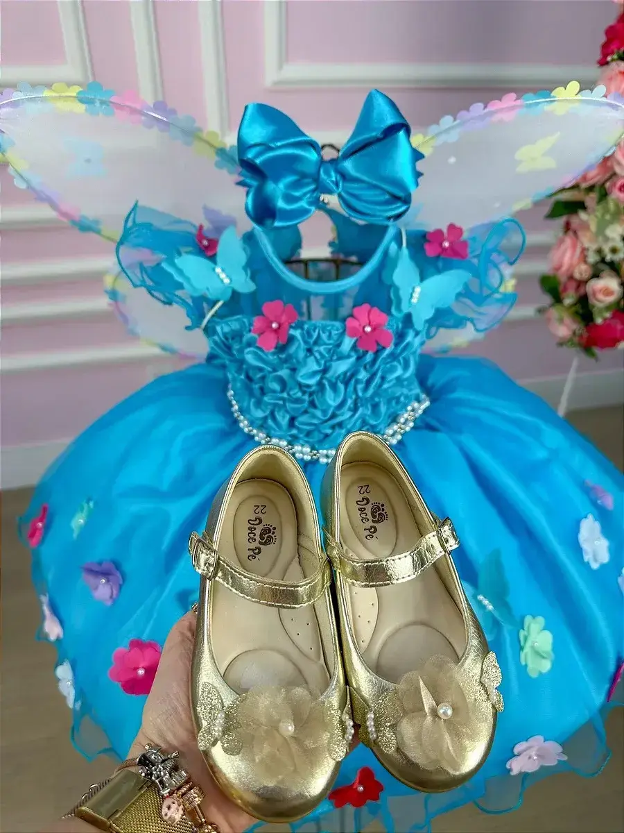 Vestido bia jardim encantado azul tiffany, foto 3
