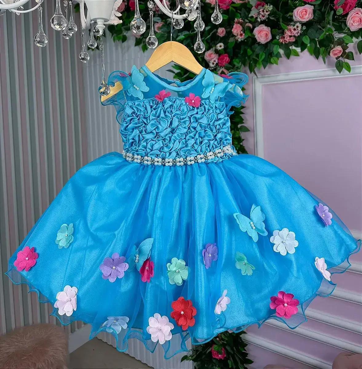Vestido bia jardim encantado azul tiffany, foto 9