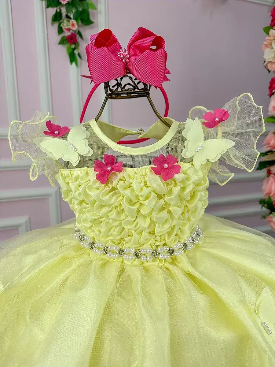 Vestido bia jardim encantado amarelo, foto 6
