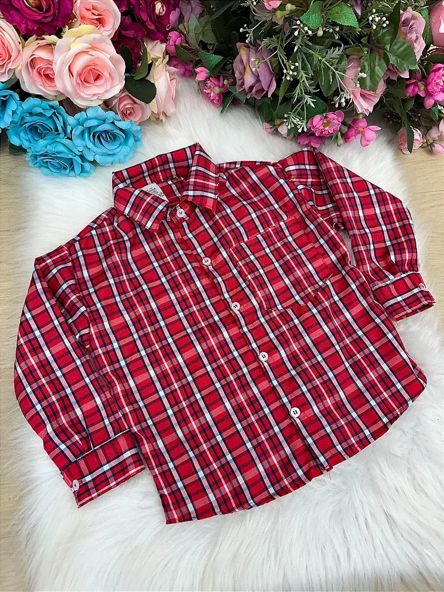 Camisa xadrez junina eduardo vermelho, foto 2