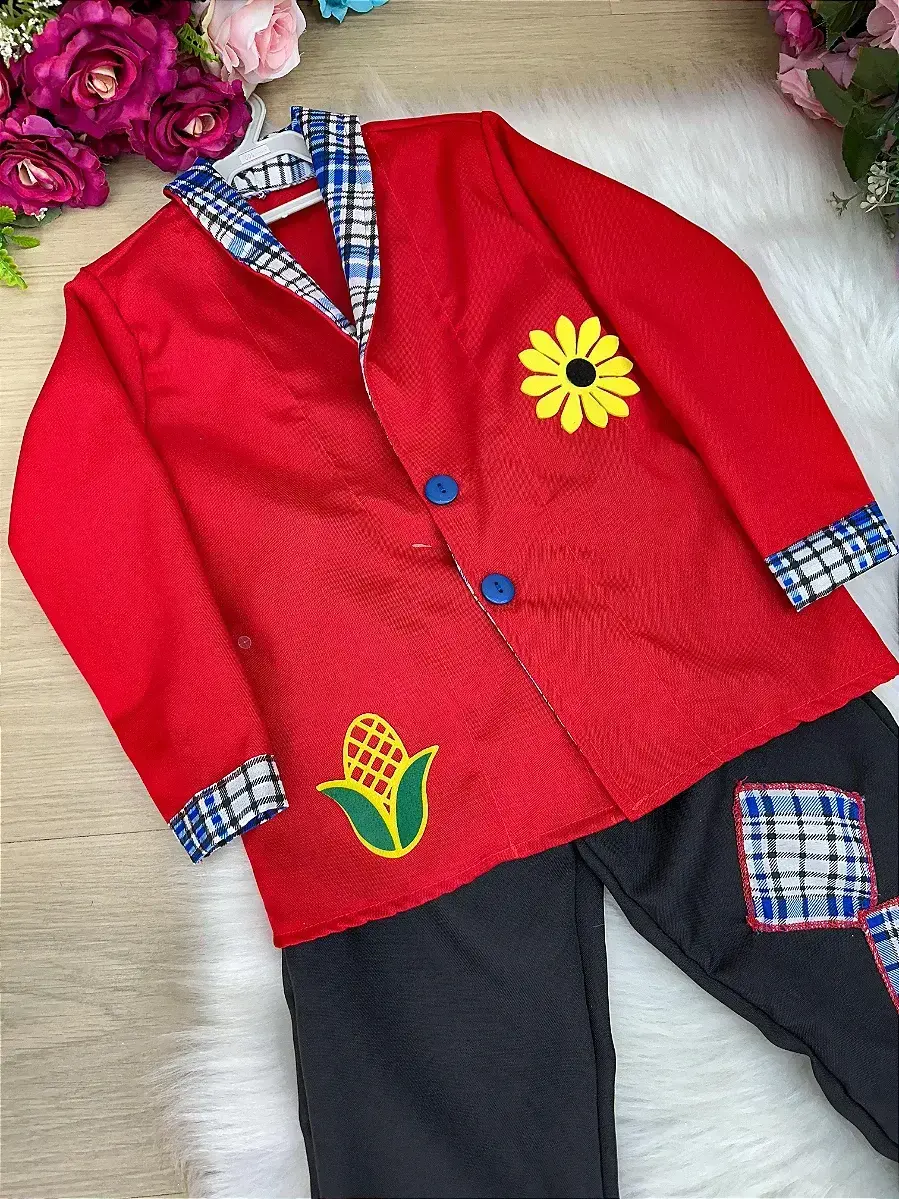 Conjunto junino seu terno vermelho, foto 8