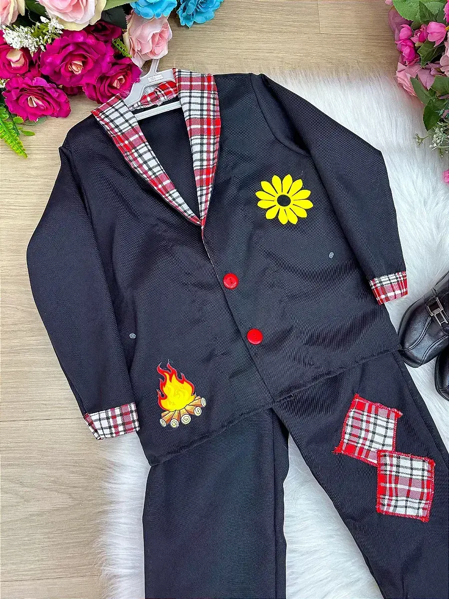 Conjunto junino seu manoel terno preto, foto 2