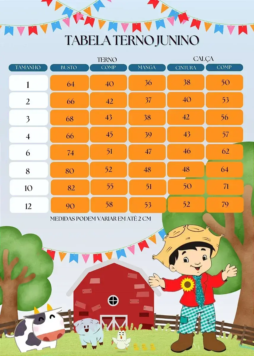 Guia de tamanhos