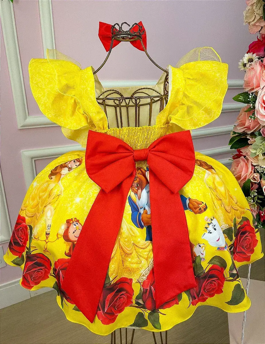 Vestido festa princesa amarela, foto 4