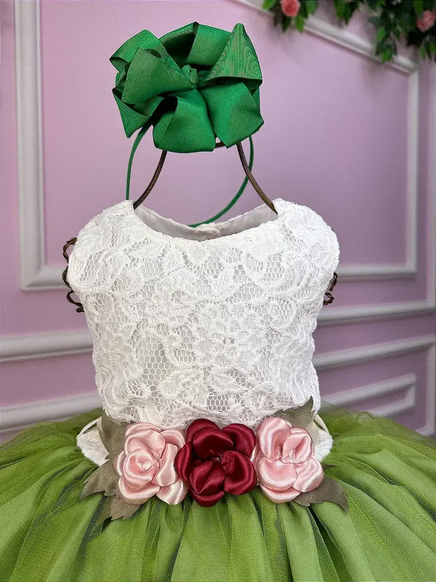 Vestido ivete peito off e saia verde, foto 2