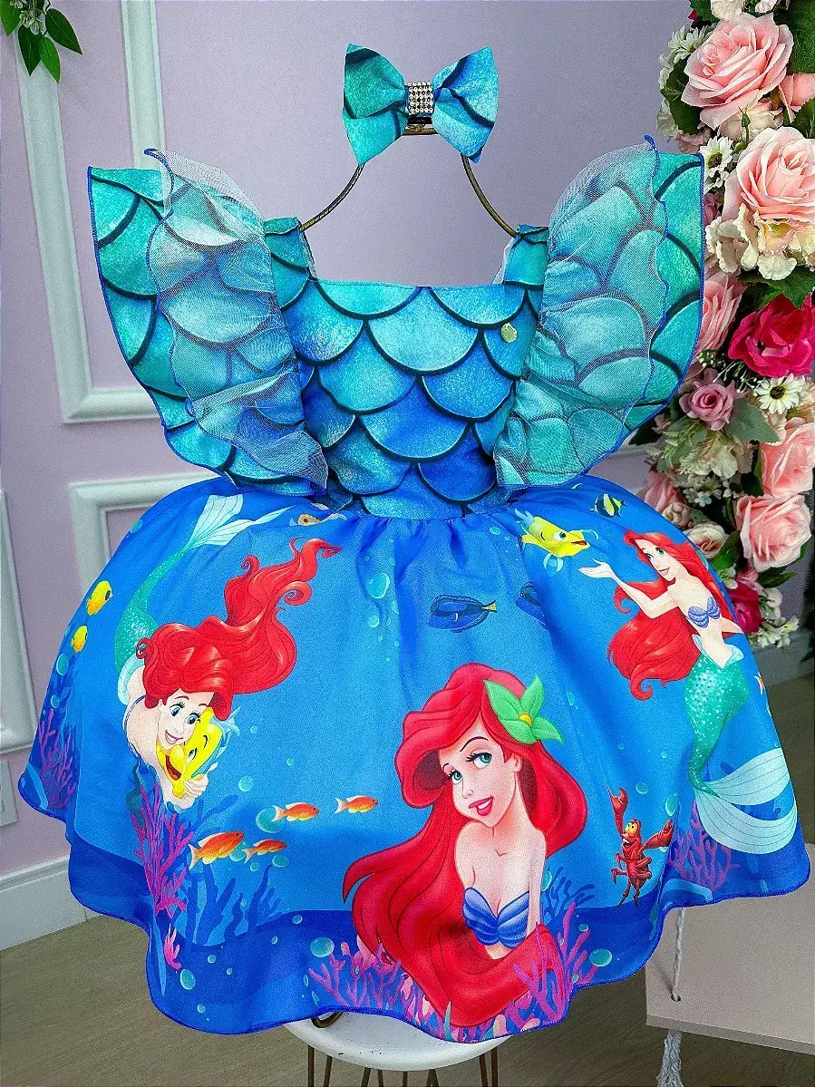 Vestido festa Ariel a pequena sereia