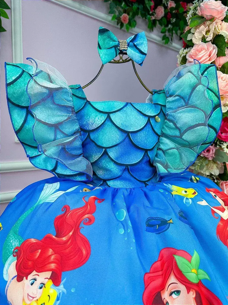 Vestido festa Ariel a pequena sereia, foto 2