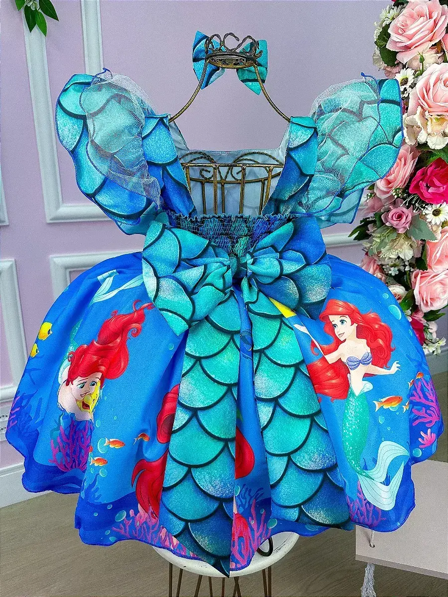 Vestido festa Ariel a pequena sereia, foto 4