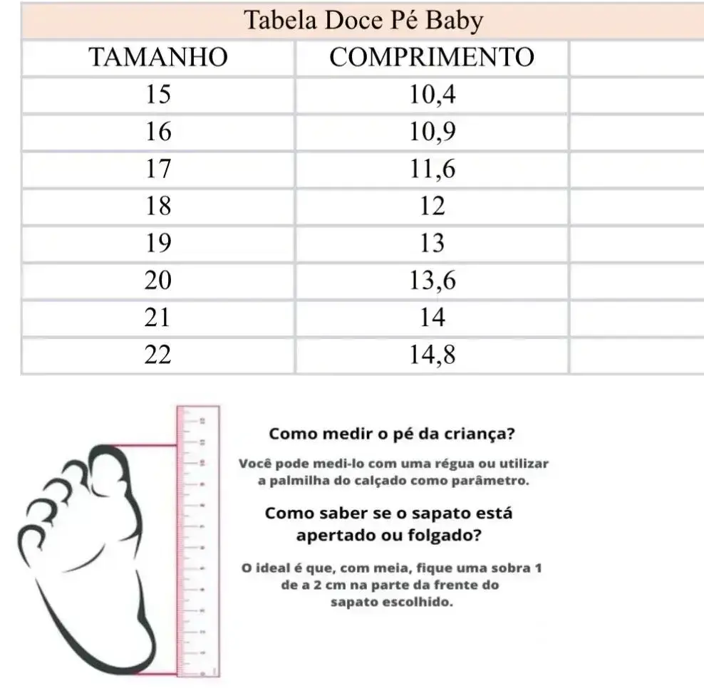 Guia de tamanhos