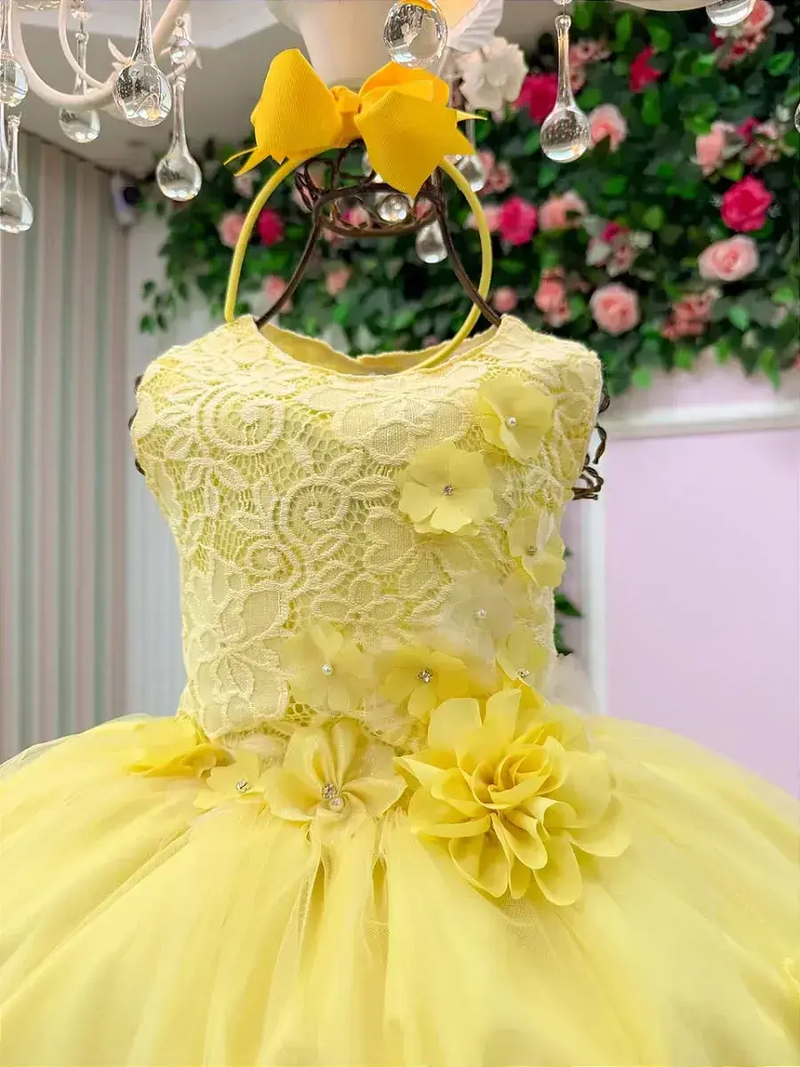 Vestido regata flores amarelo, foto 3