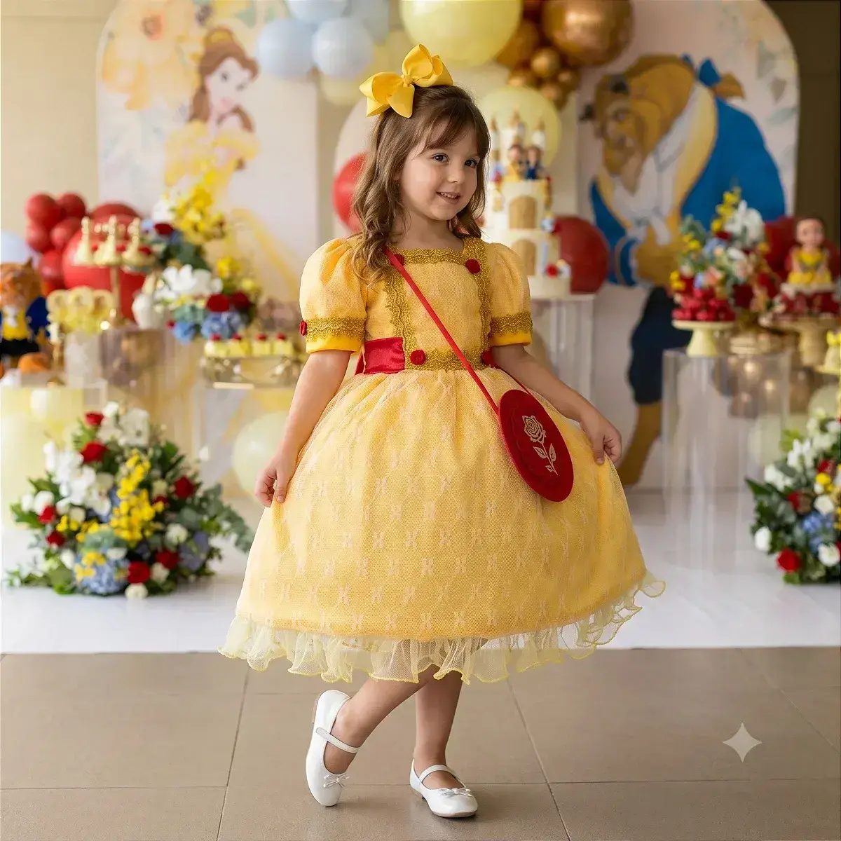 Fantasia festa princesa amarelo, foto 2