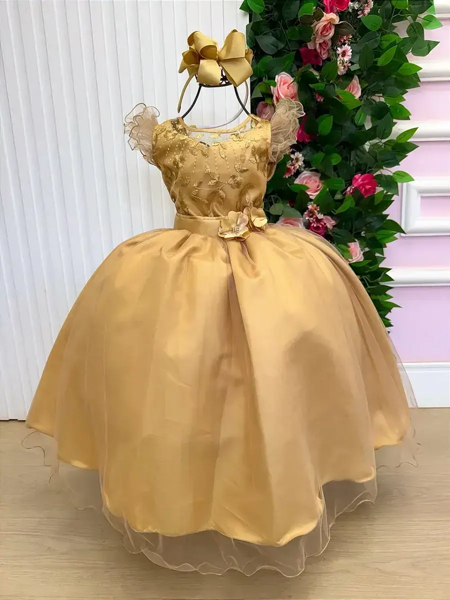 Vestido longo suzy dourado, foto 2