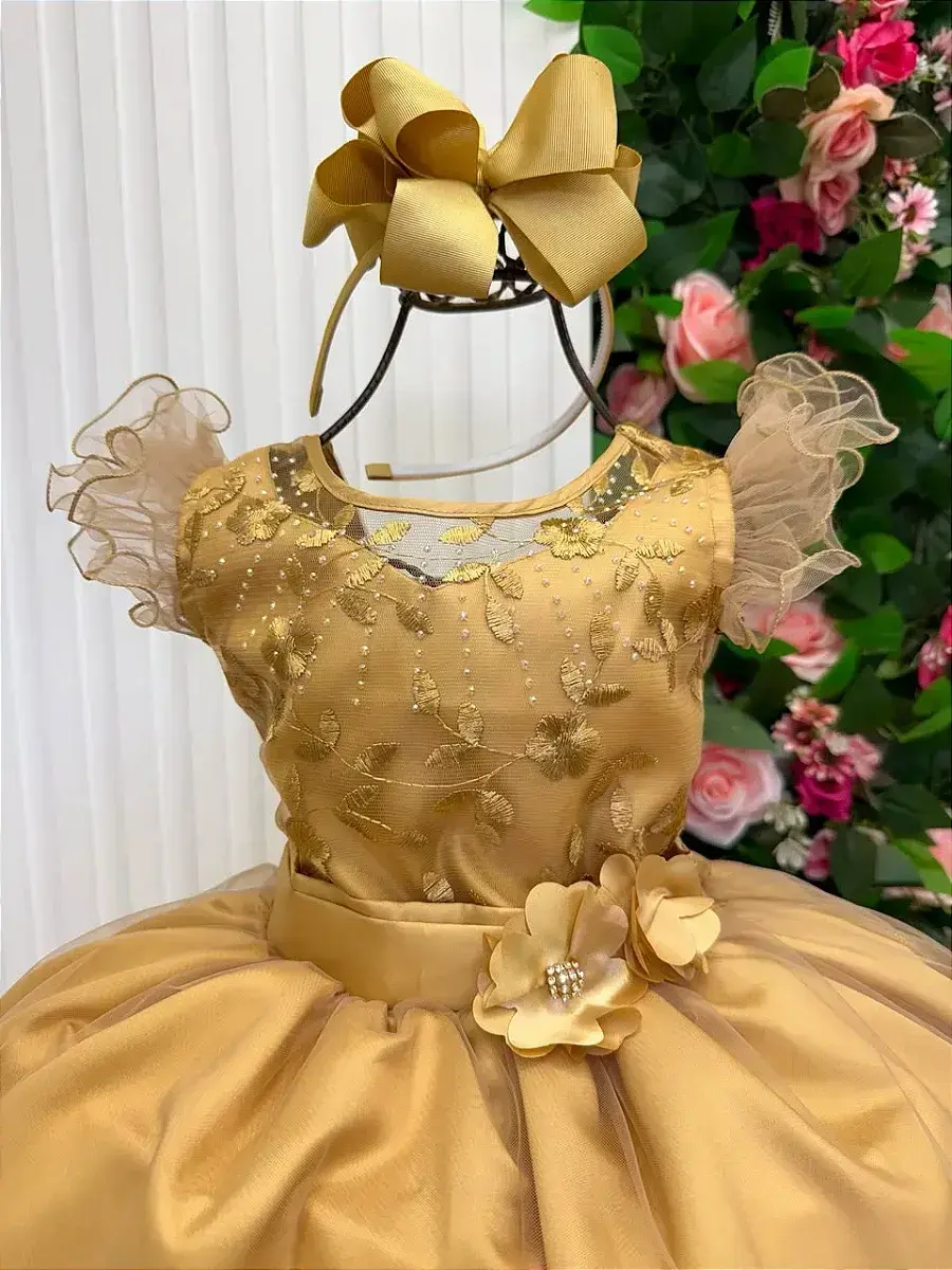 Vestido longo suzy dourado, foto 3