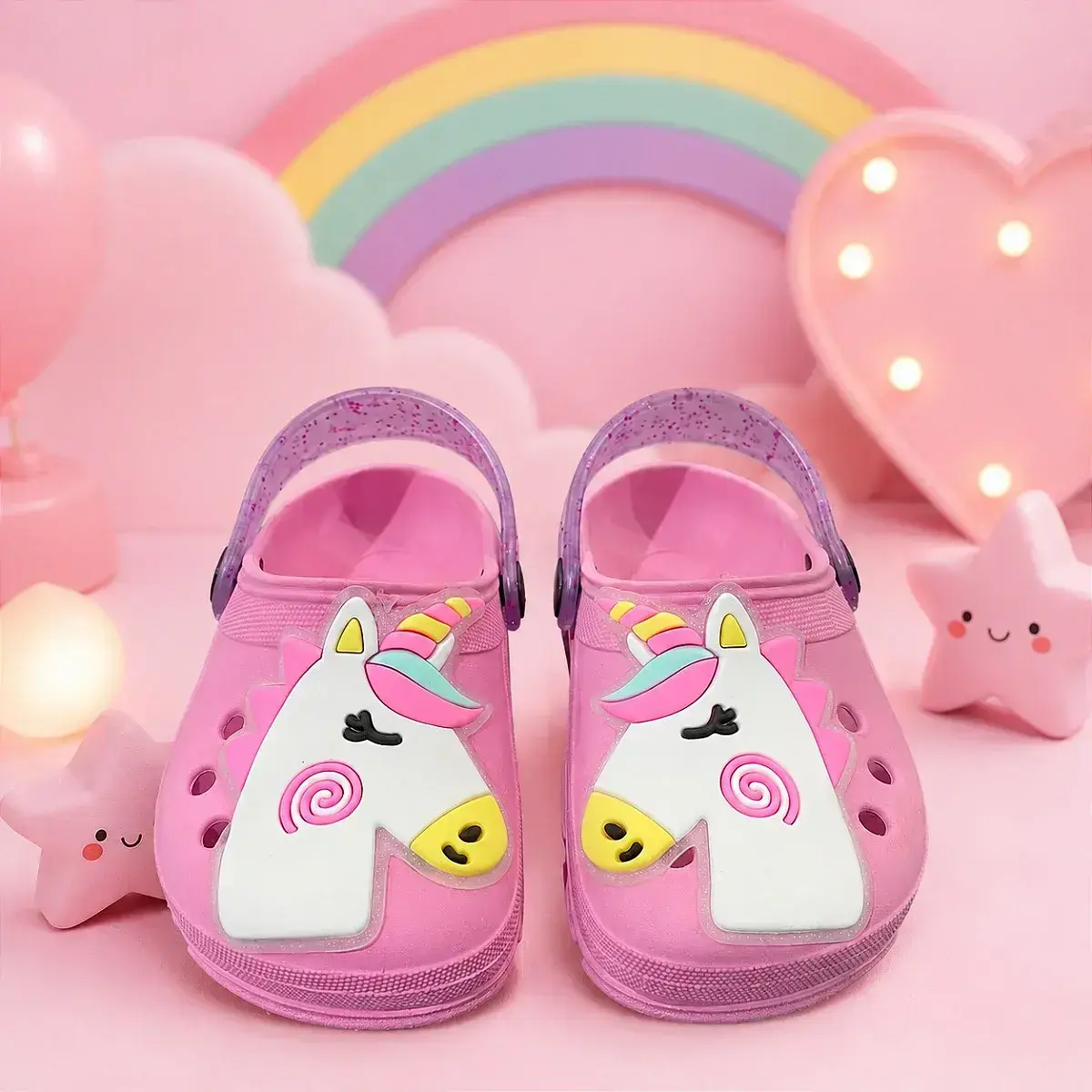 Babuche unicornio rosa
