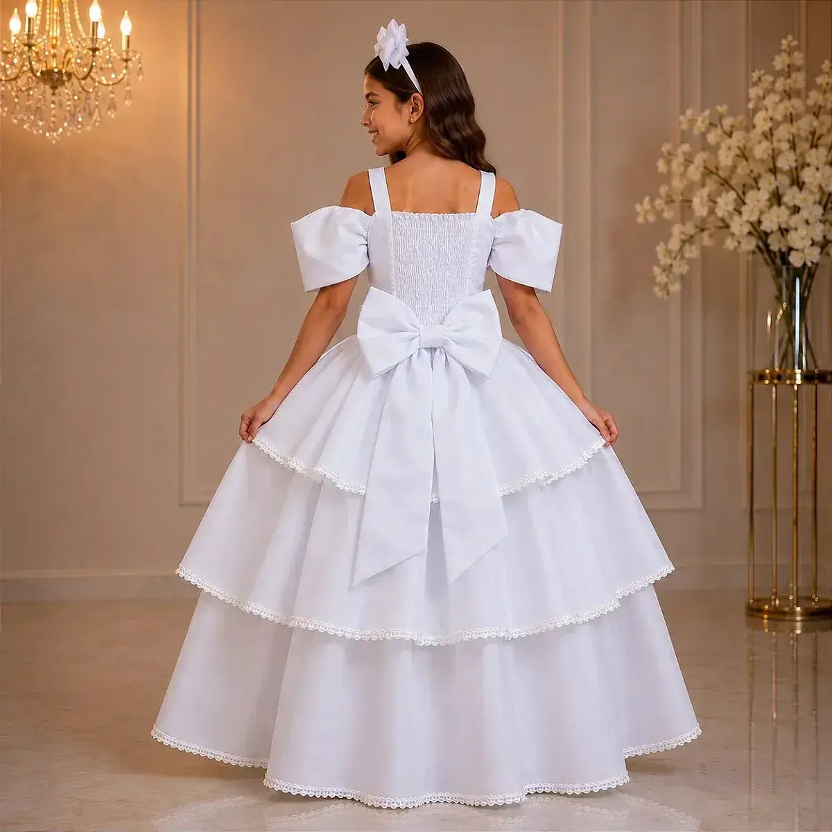Vestido longo safira branco, foto 2
