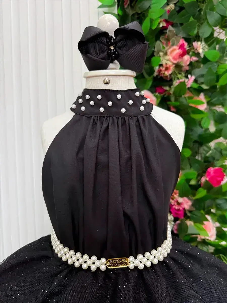 Vestido longo âmbar preto, foto 5