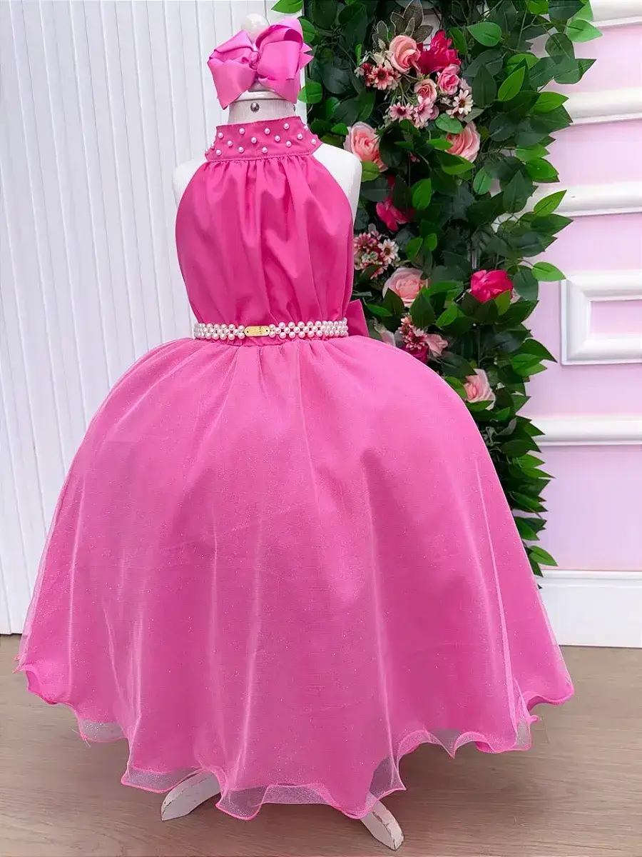 Vestido longo âmbar rosa chiclete, foto 5