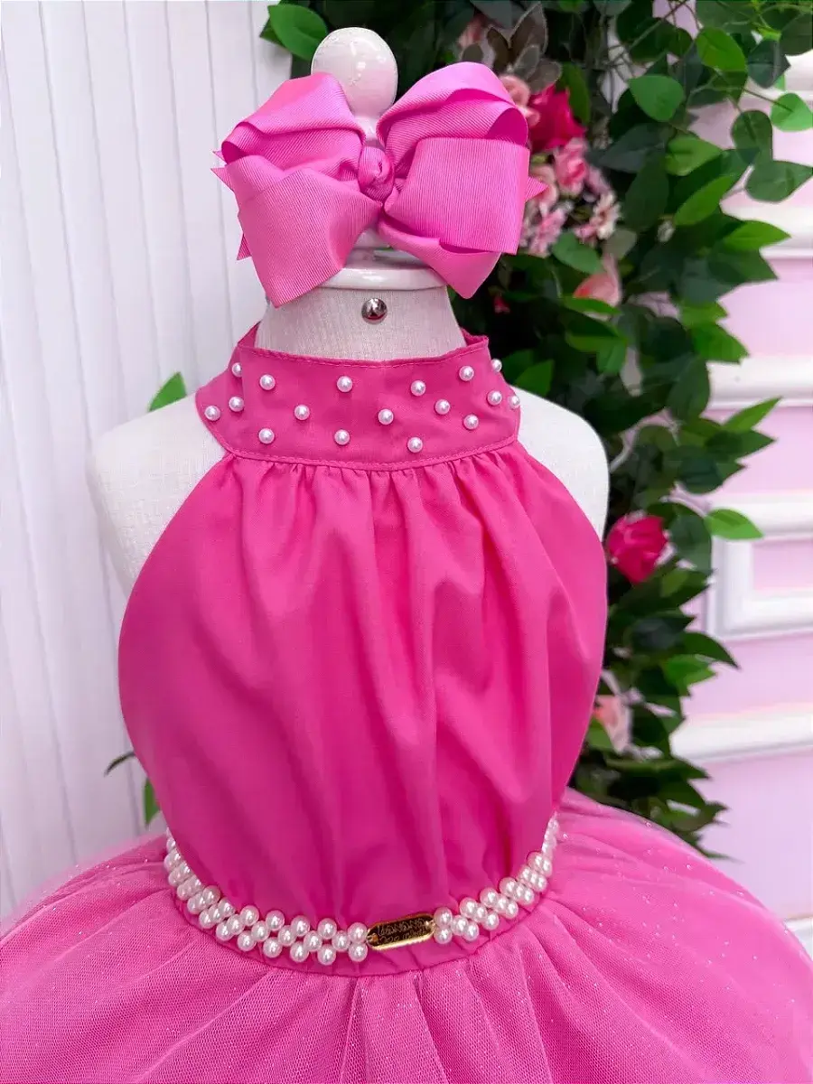 Vestido longo âmbar rosa chiclete, foto 7