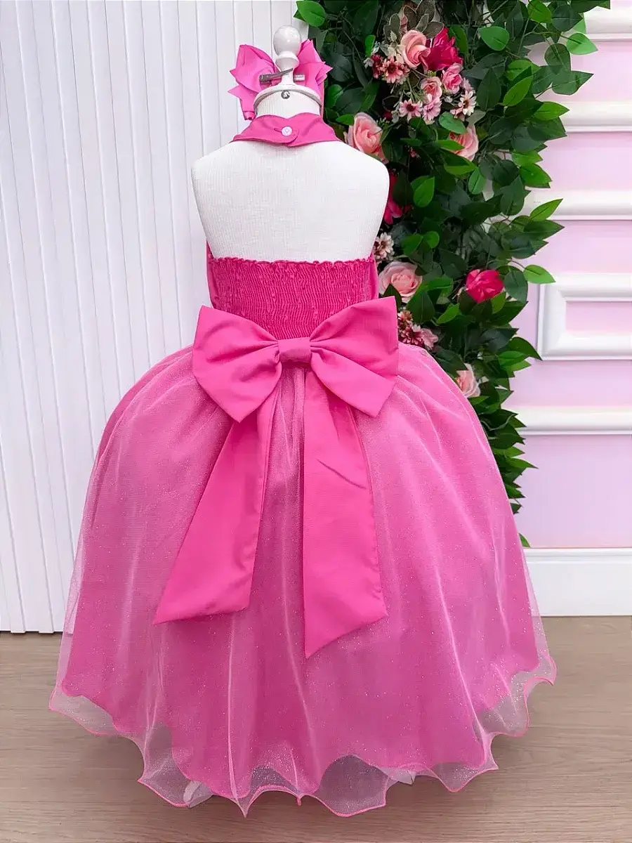 Vestido longo âmbar rosa chiclete, foto 8