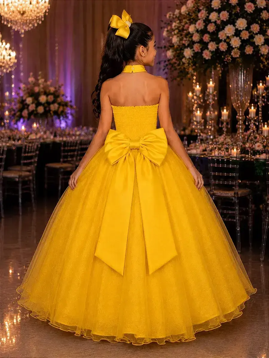 Vestido longo âmbar amarelo, foto 3