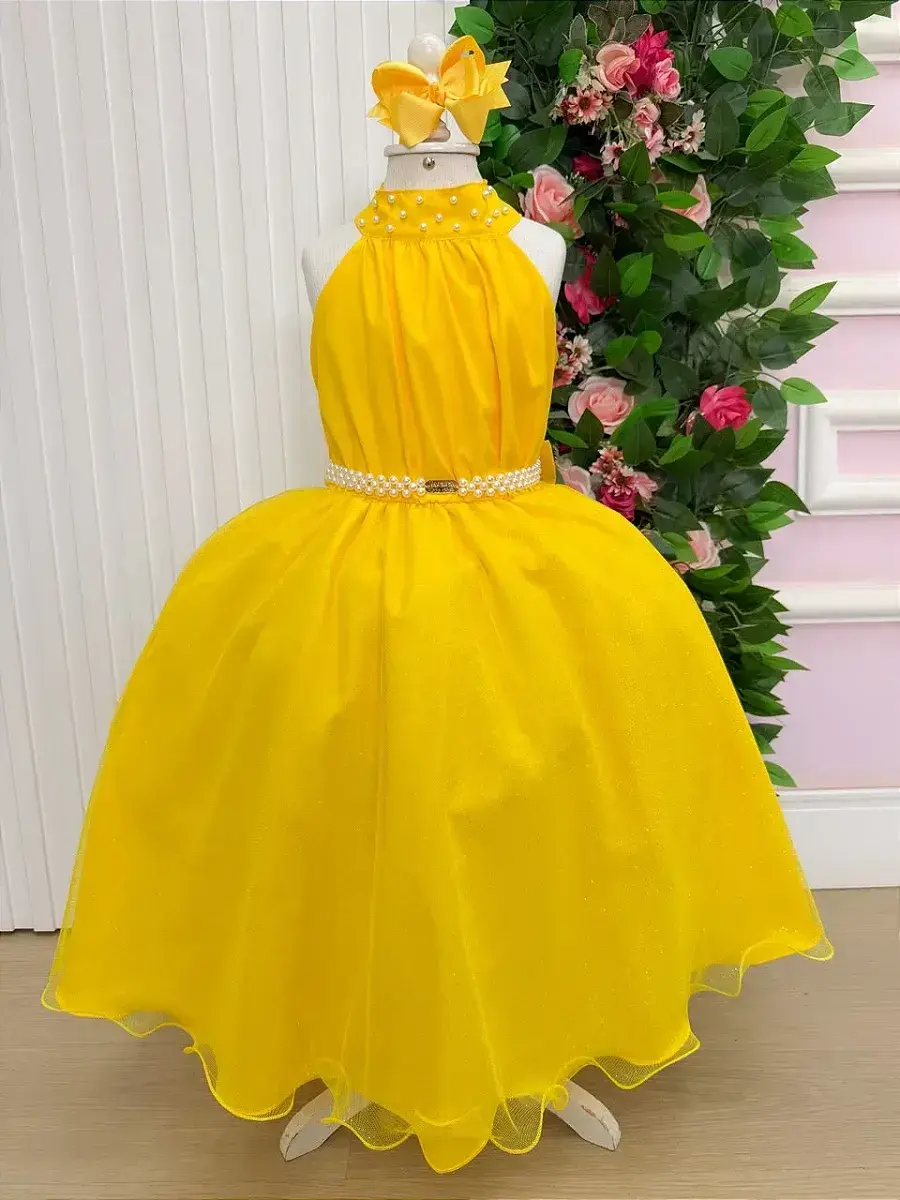 Vestido longo âmbar amarelo, foto 4