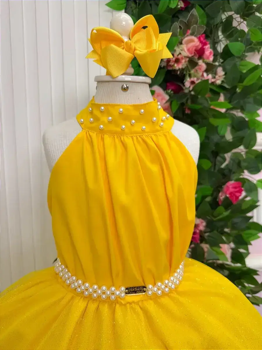 Vestido longo âmbar amarelo, foto 6