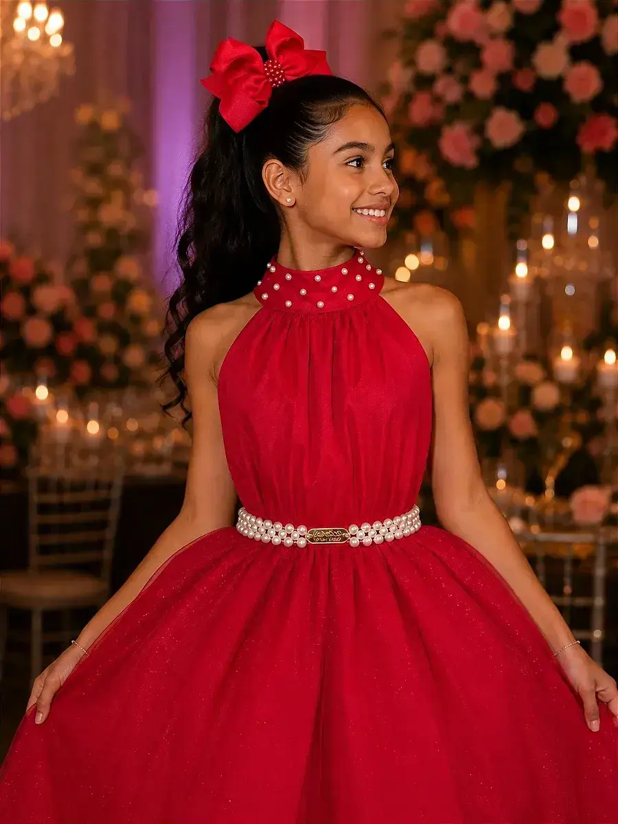 Vestido longo âmbar vermelho, foto 2