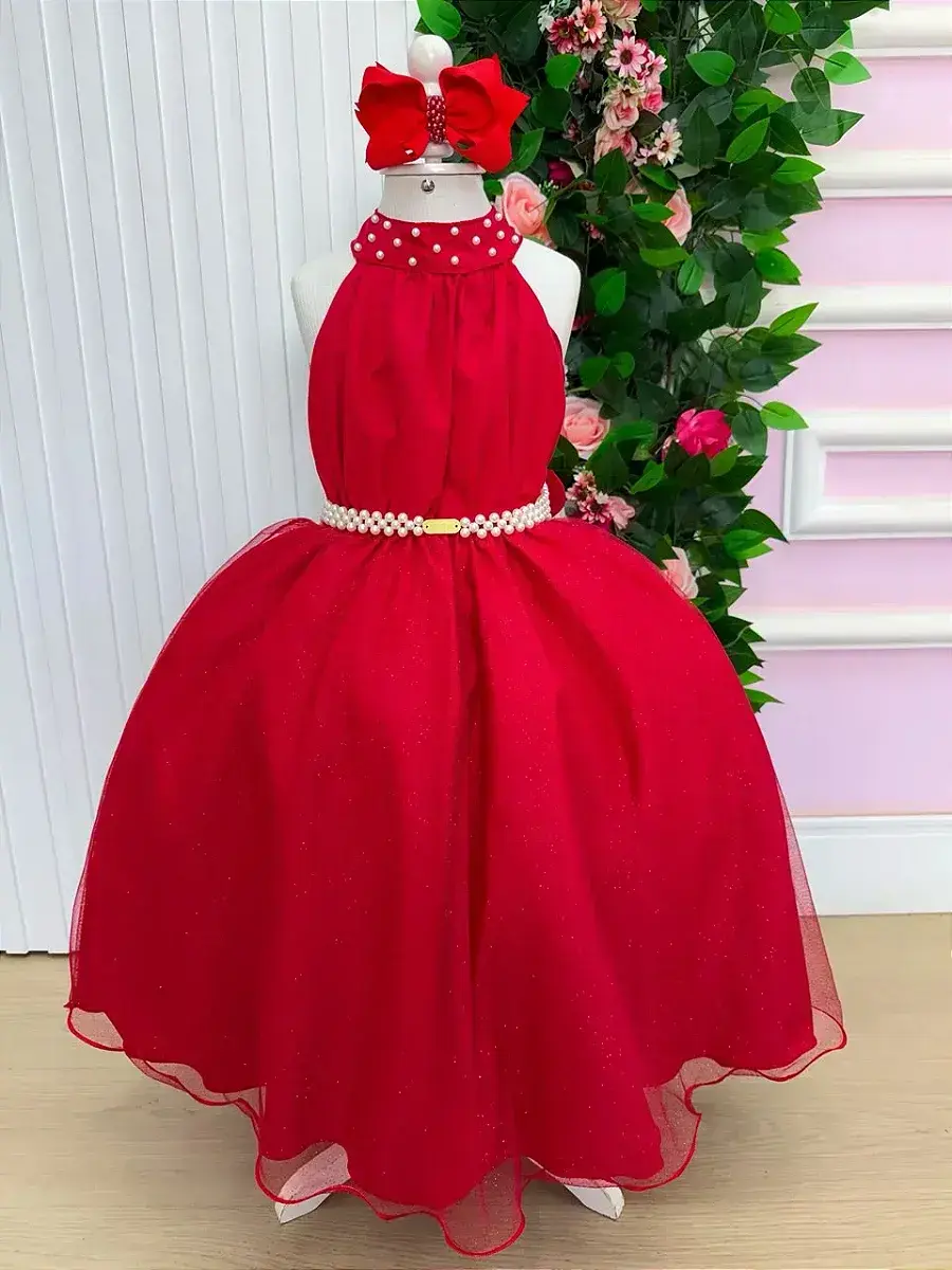 Vestido longo âmbar vermelho, foto 4