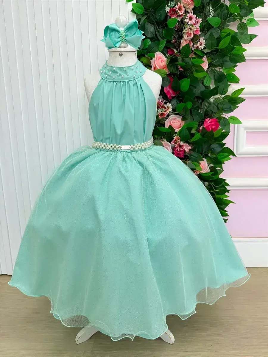 Vestido longo âmbar verde menta, foto 4