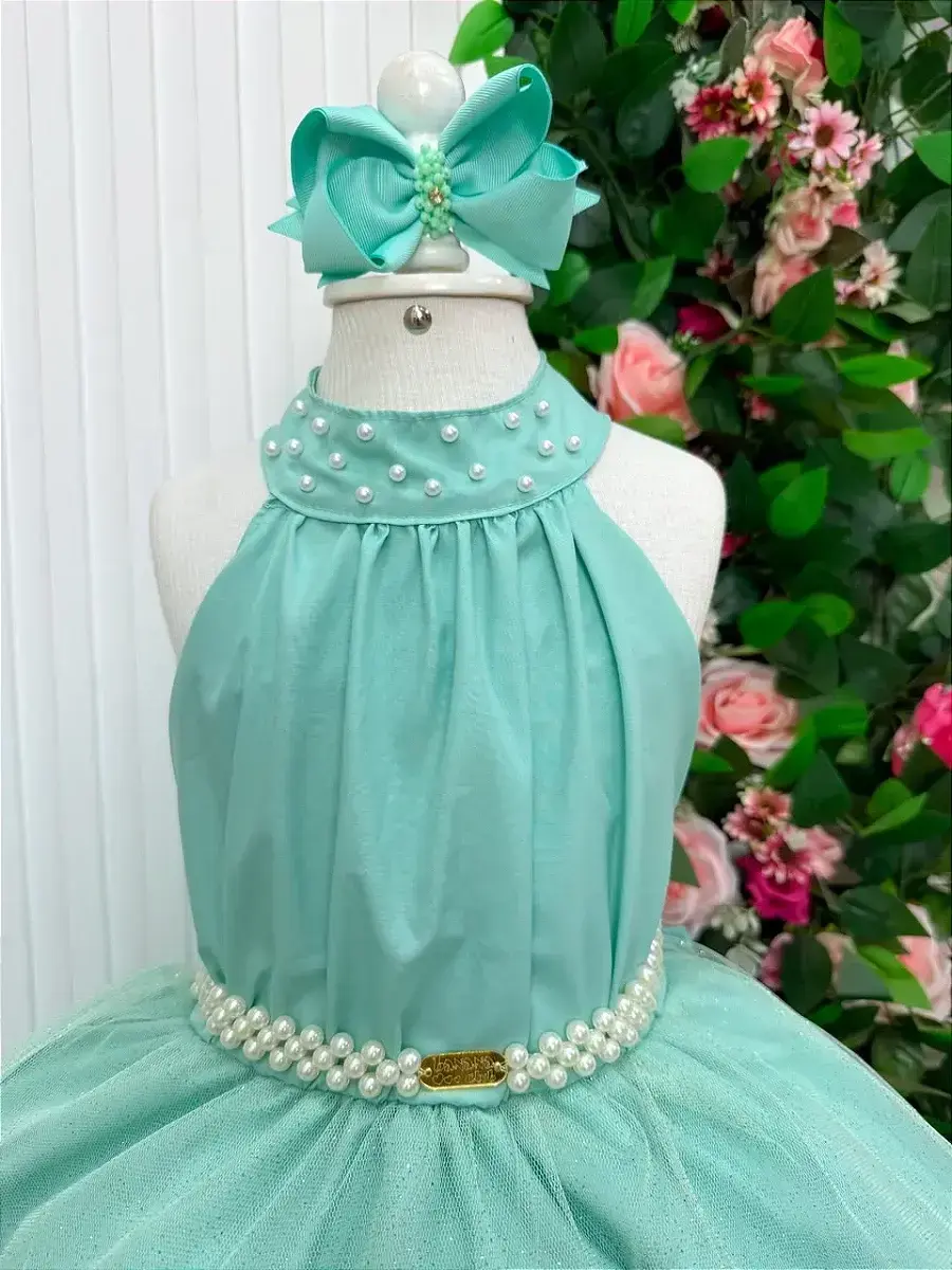 Vestido longo âmbar verde menta, foto 5