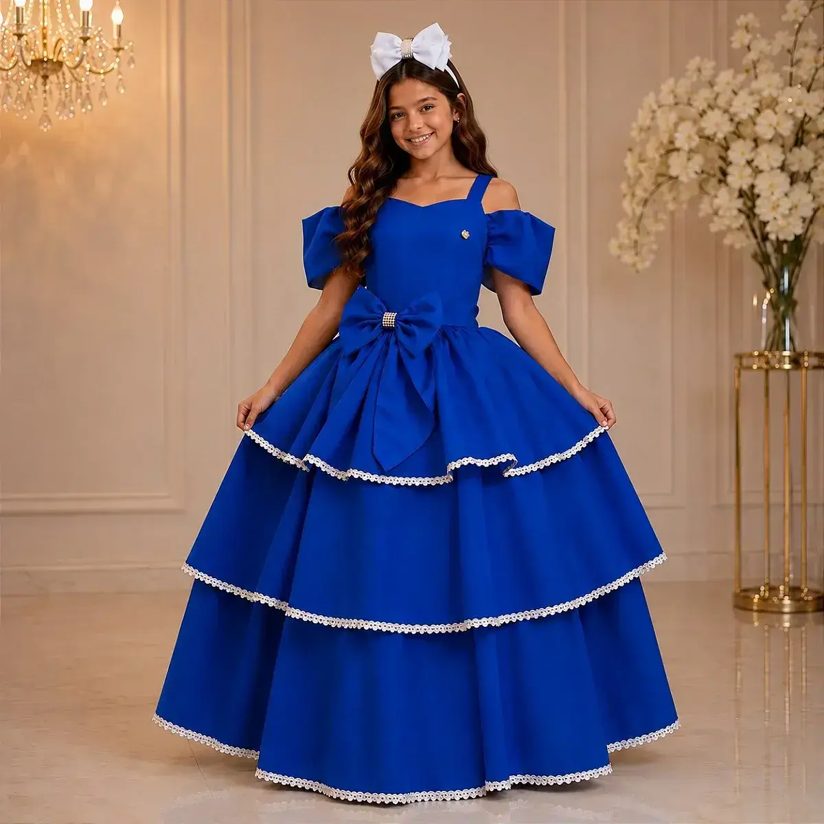 Vestido longo safira azul royal