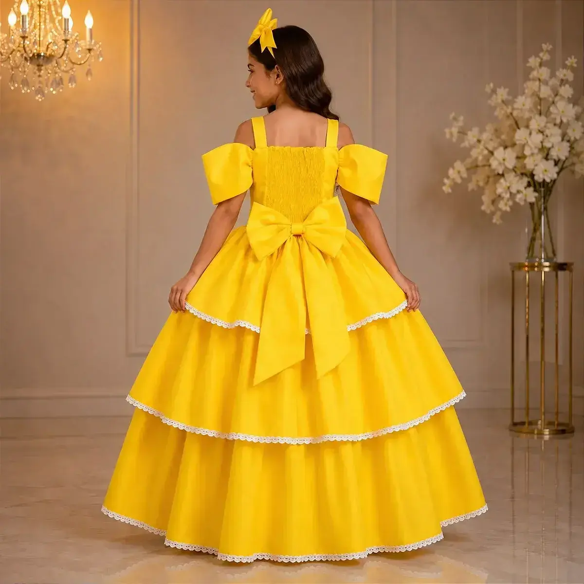 Vestido longo safira amarelo, foto 2