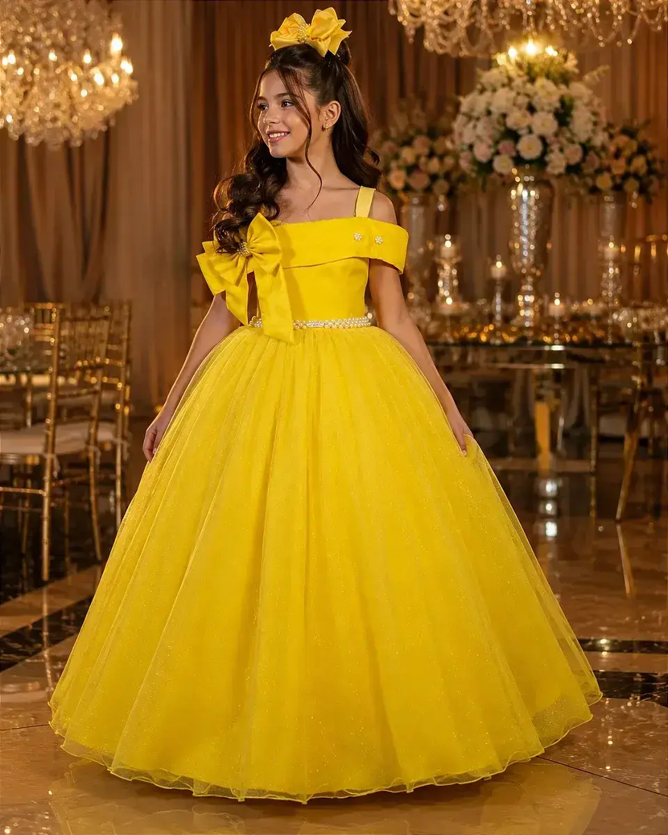 Vestido longo festa amarelo
