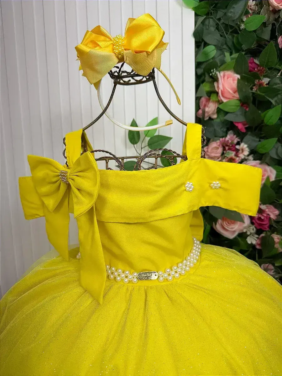Vestido longo festa amarelo, foto 4